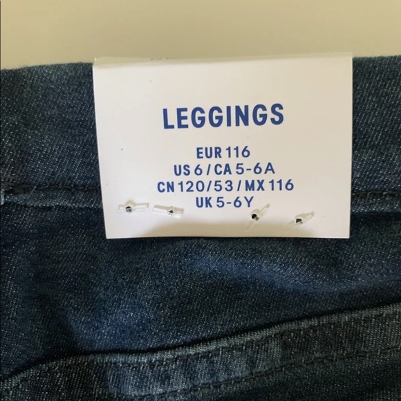 H&M  Girls Blue Denim Jeggings  Leggings 6 - Picture 12 of 12